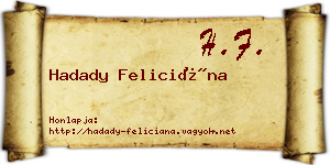 Hadady Feliciána névjegykártya